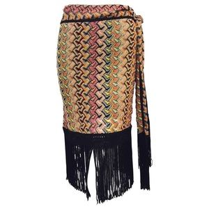 Missoni Multi Color Knit Straight Skirt With tie